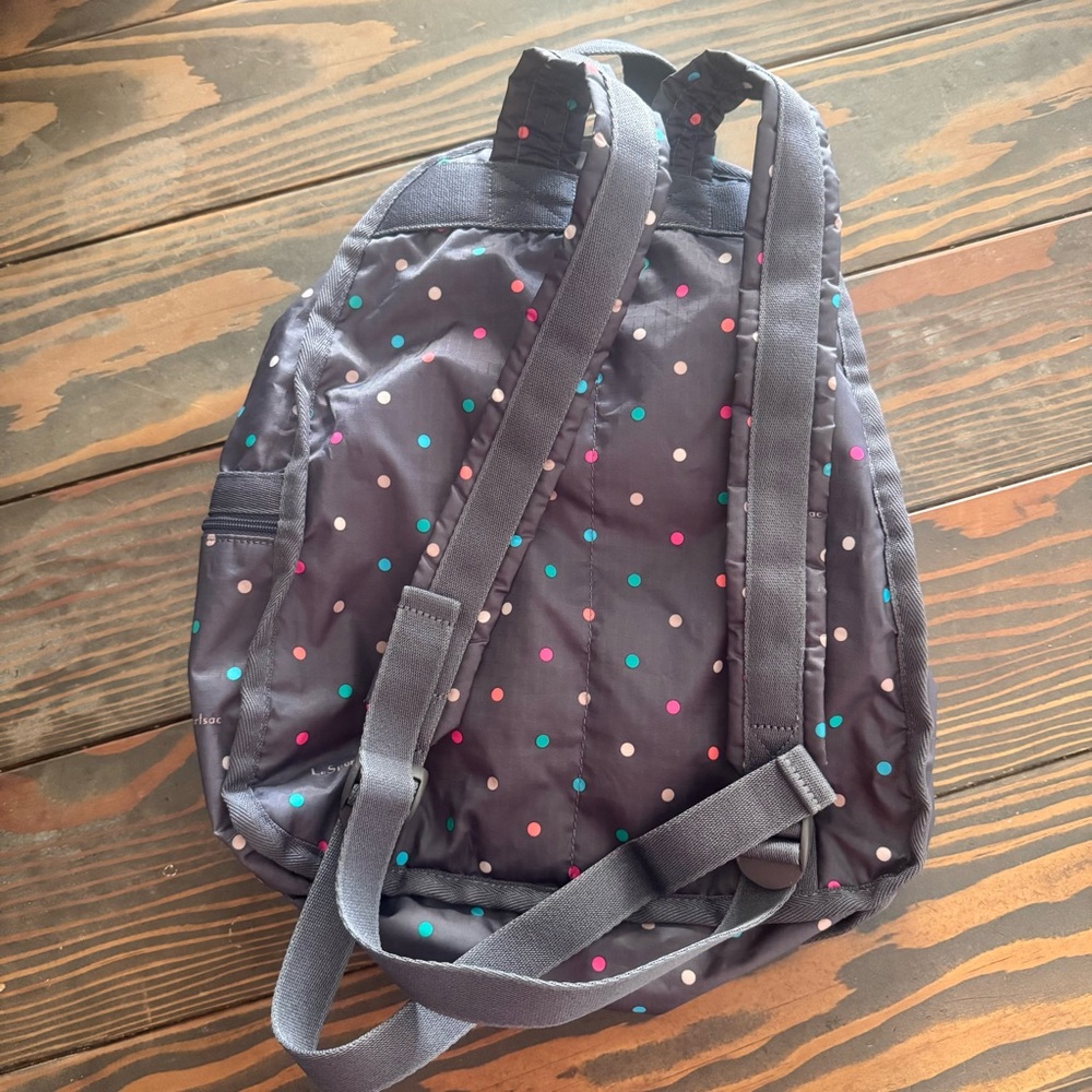 Lesportsac Basic Nylon Backpack Gray Multicolor P… - image 4